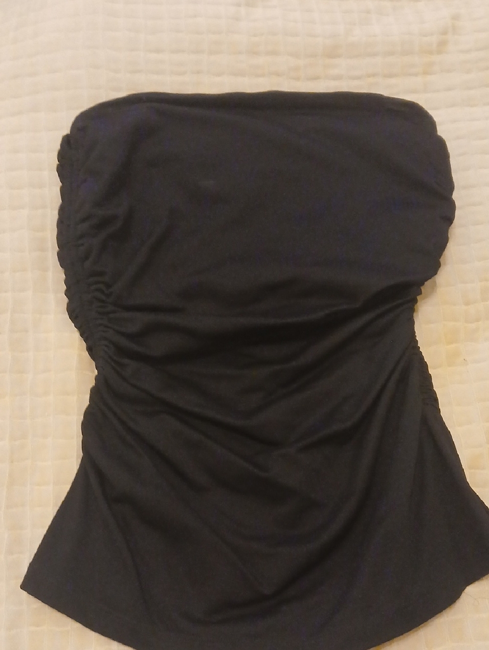 Susana Monaco Black Strapless Ruched Tube